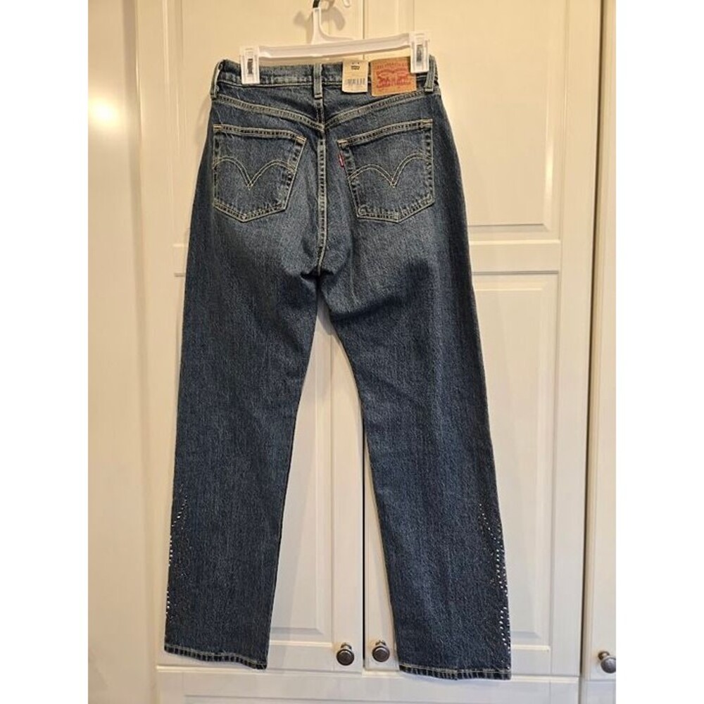 Levi's Women's 501 Curve Jeans - Solargenic Rhinestones Womens 28 x 30 New - Picture 7 of 7